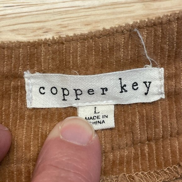 Copper Key Academia Preppy Corduroy Mini Skirt Size L Neutral Western Boho - Picture 9 of 11